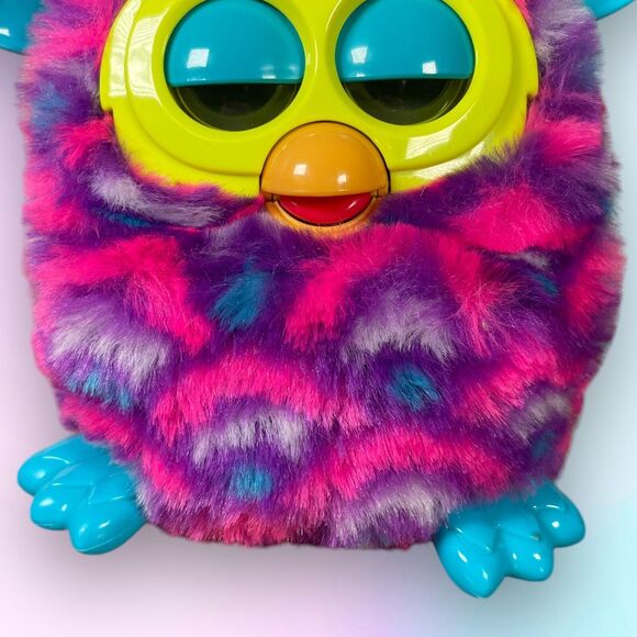2012 Hasbro Furby Boom Purple Pink & Blue Teal Hearts Talking *Tested & Working - Picture 6 of 16